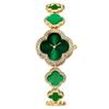 Emerald Four-Leaf Clover Quartz Women's Bracelet Watch - Light Luxury Retro Fashion