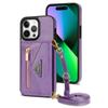 Применимо к чехлу для мобильного телефона iPhone16 17Pro с молнией, карман-кошелек, вкладыш для карты, противоударная подставка, защитная крышка, диагональный ремешок
