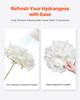 SucceBuy Artificial Flowers Real Looking White Silk Fake Hydrangea Bulk Faux Bridal Shower with Stem for DIY Wedding Bouquets
