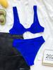 Women's Solid Color Sexy Bikini High Waist Two Piece Swimsuit