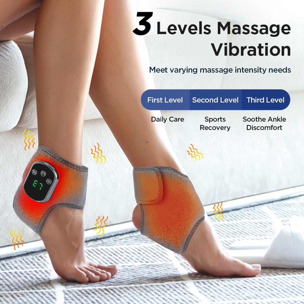 Electric Ankle Wrist Massager 3 Vibration Modes 5 Level Infrared Hot Compress Left Right Fit Relieve Muscle Fatigue