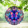 3D Metal Blue Butterfly Wind Spinner: Yard and Garden Decoration, 25.4cm Kinetic Outdoor Spinner, Spinfinity Wind Sculpture, No Feather, Classic Style
