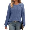 Women's Fashionable Round Neck Long Sleeved Button Patchwork Temperament Commuting Stripe Casual Pullover T-shirt Top