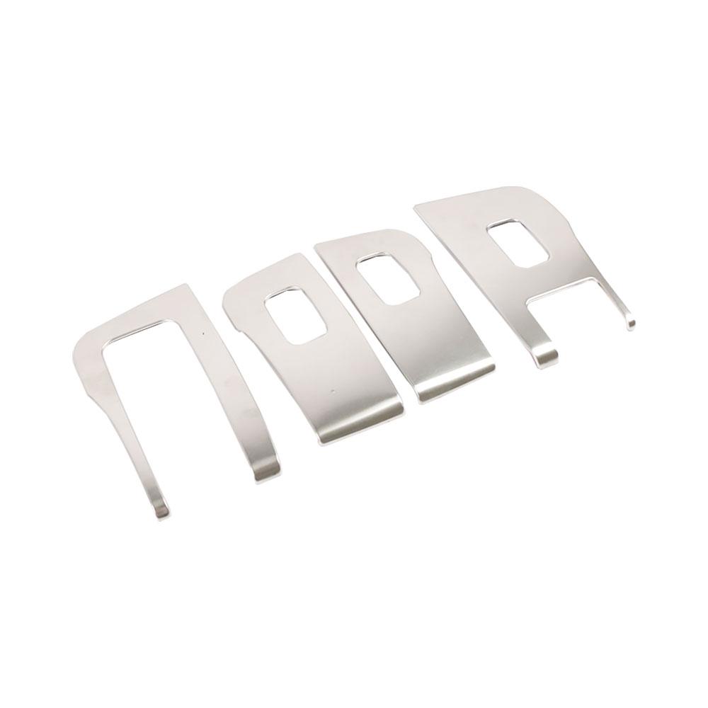 Для Tesla Model 3 Y 2017-2023 дверь автомобиля серебристого цвета, подлокотник из нержавеющей стали, кнопка подъема окна, крышка панели переключателя