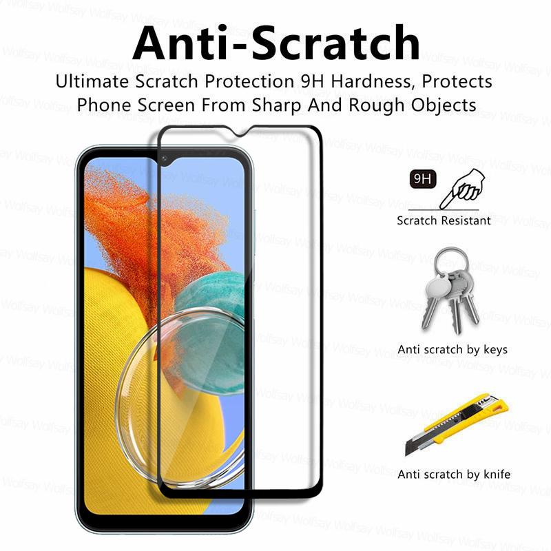 Для Samsung Galaxy M14 5G Стекло Samsung Galaxy M14 M34 M54 5G Защитное стекло для экрана Полный клей Закаленное стекло Защитная пленка для телефона