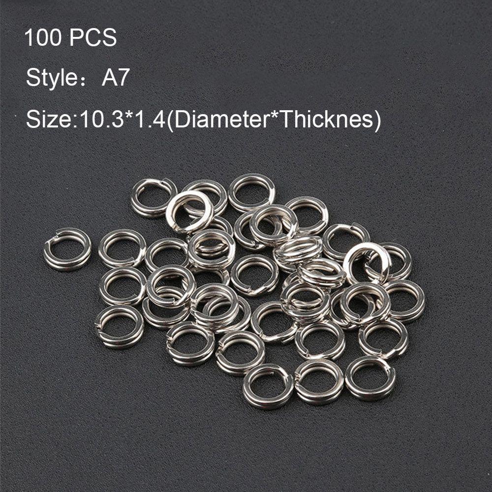 100 шт. горячая прочная леска снасть вертлюжок защелка нержавеющая сталь рыболовный соединитель разъемные кольца для рыбалки