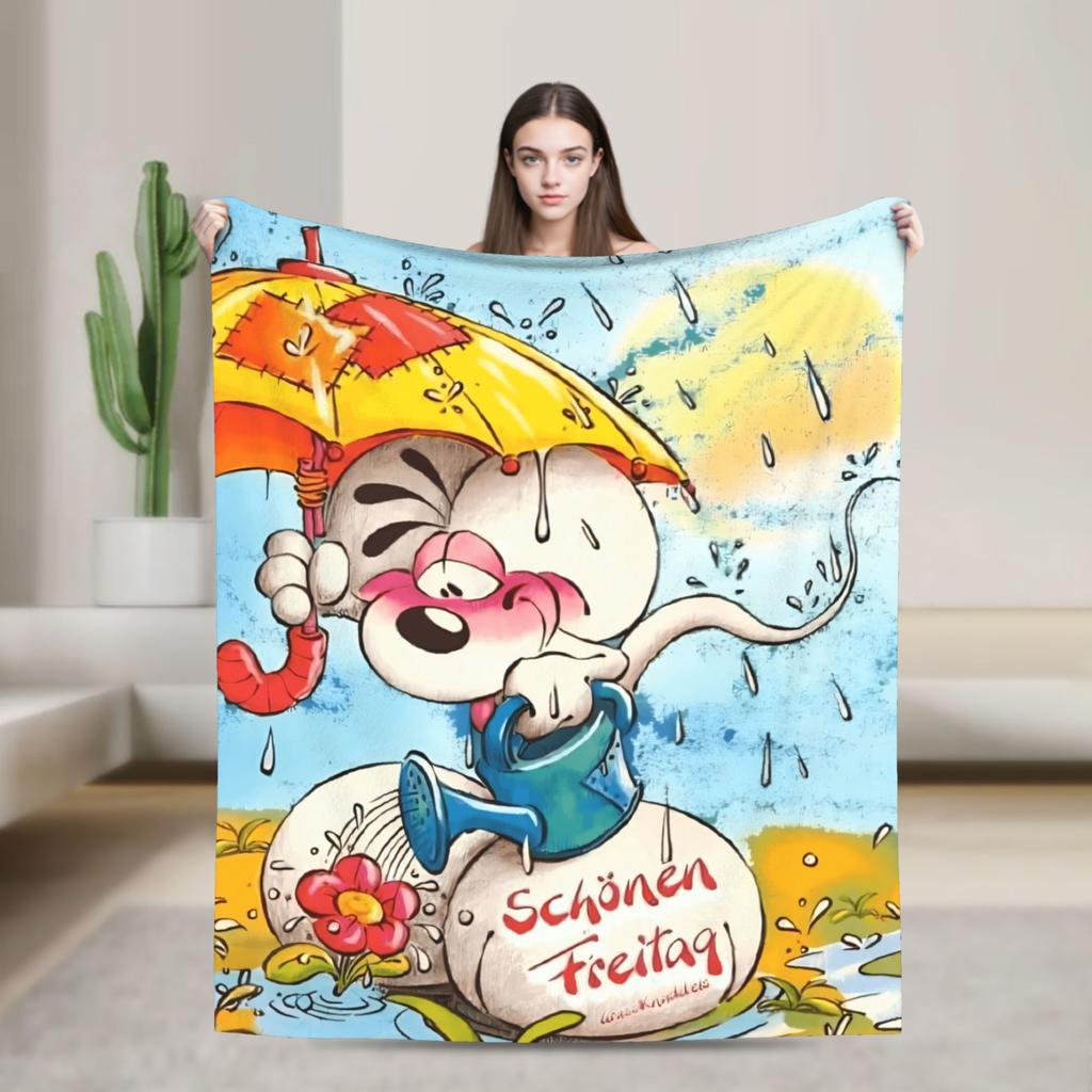 Diddl Cartoon (8) Blanket Quality Super Soft Throw Blanket Winter Airplane Travel Living Room Fluffy Bedspread