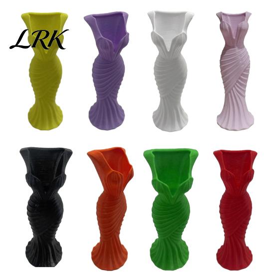 Mermaid Dress Vase Evening Vase, Elegant 3D Printed Plastic Decorative for Home Table Shelf Decor High-end Fashion