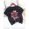 European sizes LET S GO GIRLS Cotton Girl T-shirt Girl Creative T-shirt, Casual Lightweight Comfortable Short-sleeved Top, Summer Children's Clothing