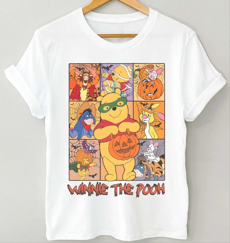 Pooh And Friends Pumpkin Halloween White TShirt
