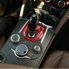 Для Alfa Romeo Giulia Stelvio 2017-2019 аксессуар красный из настоящего углеродного волокна внутренняя центральная консоль крышка панели переключения передач