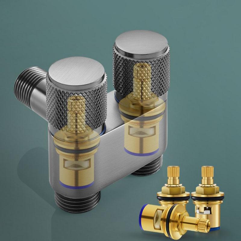 G1/2 1 вход 2 выхода угловой клапан настенный унитаз биде треугольный клапан запорный клапан двойной контроль биде унитаз распылитель душевая головка аксессуары цинковый сплав