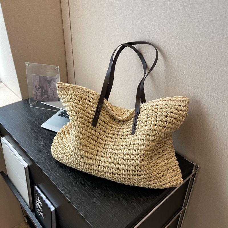 Large Capacity Straw Woven Large Women's Bag Versatile Shoulder Bag Summer Fashion Tote Bag