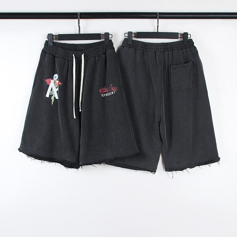 American Vintage Motley Crue Band Metal Shorts Mens Casual Beach Pants
