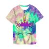 Baby girl cartoon T-shirt unicorn short sleeved summer children's casual T-shirt cute animal top children's clothing boy T-shirt