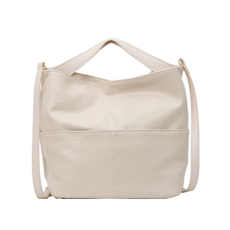 Простые однотонные сумки из искусственной кожи для женщин, вместительные, универсальные, модные, маятниковые сумки через плечо