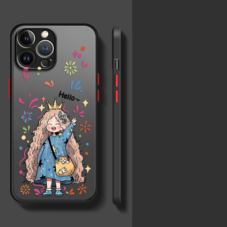 Case for iPhone 17 Pro Max 14 11 12 15 13 Mini 16 Plus XS XR Air 7 8 SE Funda Back Phone Cover Cute Cartoon Character