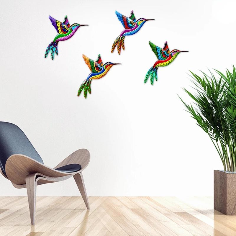 Wrought Iron Hummingbird Art Crafts Living Room Wall Hanging Garden Universal Office Gifts Sculpture Bedroom Home Decor Mural