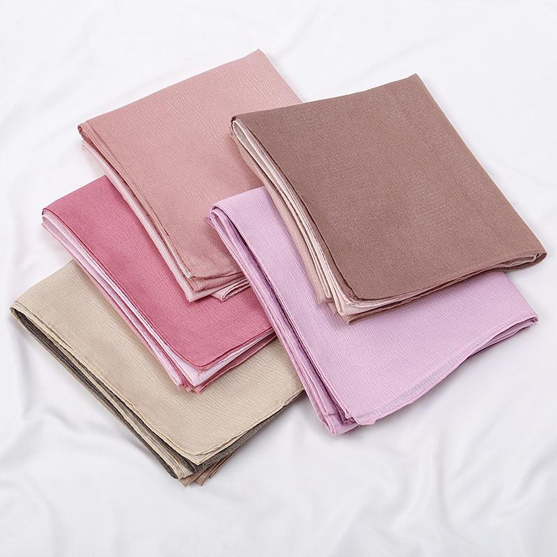 Women Glitter Shiny Hijab Scarf Gradient Shawls Muslim Ombre Turban Islam Ladies Shimmer Elegant Stole Gradient Shawl Tippet