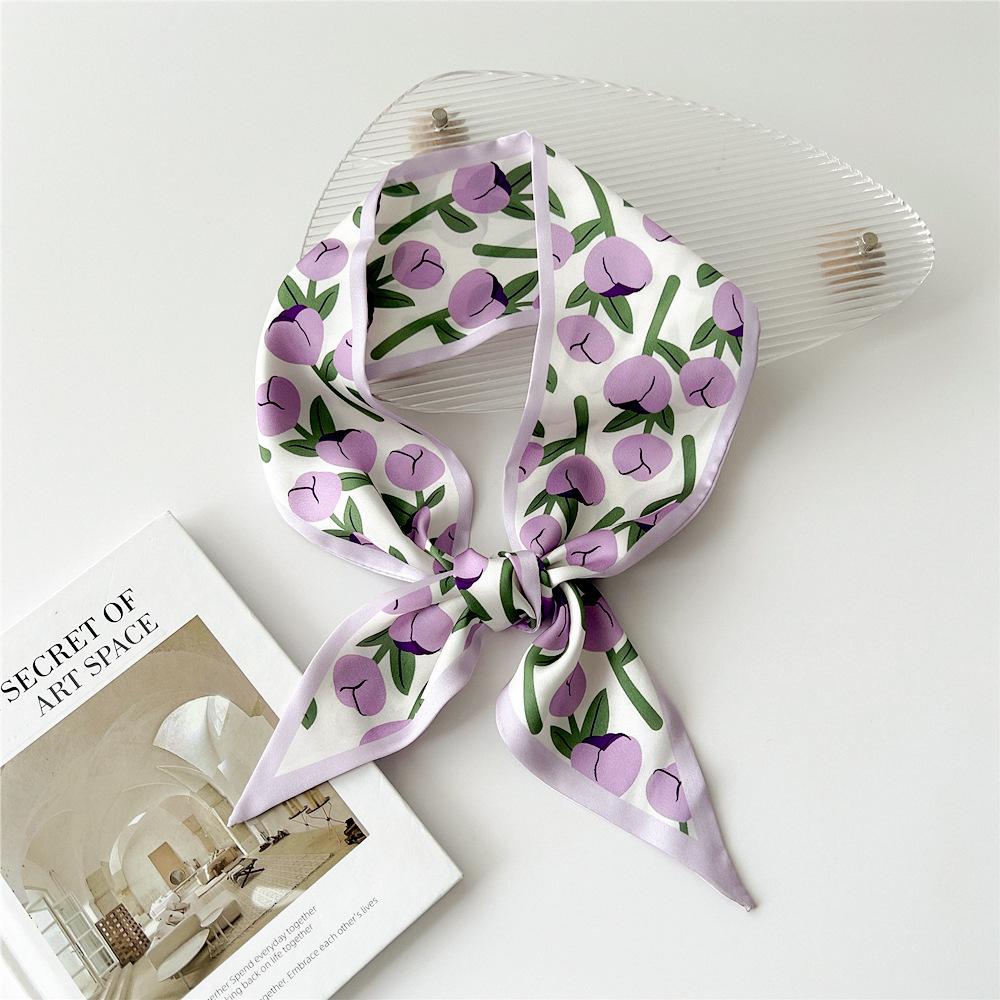 Новые шарфы Шелковые шарфы Женские весенние и осенние длинные декоративные профессиональные шарфы Летние тонкие стили в сочетании с рубашками Стильные