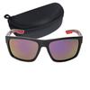 CAPTAIN STAG Polarized Sunglasses with PC Smoke Red Men's Case, Plastic, Mirror, CSP-010-1-EH-72