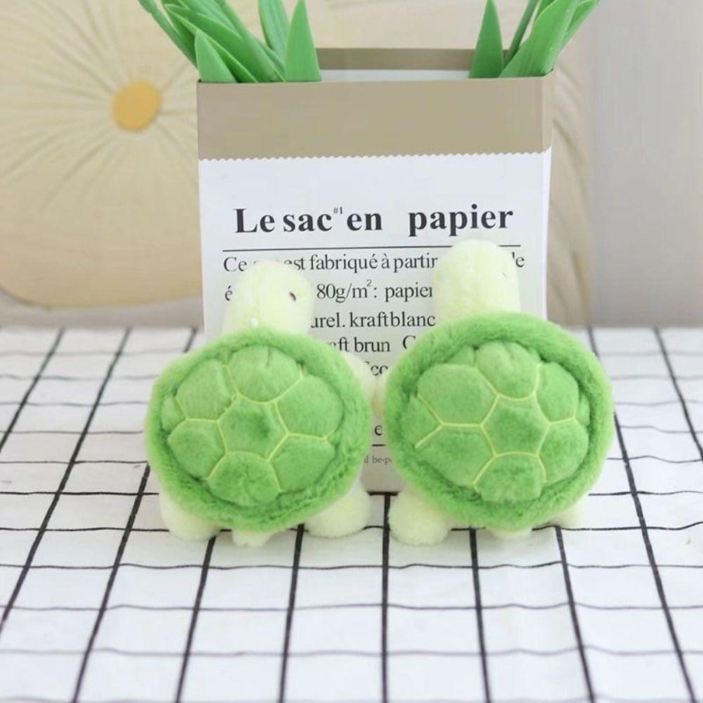 PP Cotton Plush Turtle Key Ring With Sound Green Doll Key Ring Couple Gift