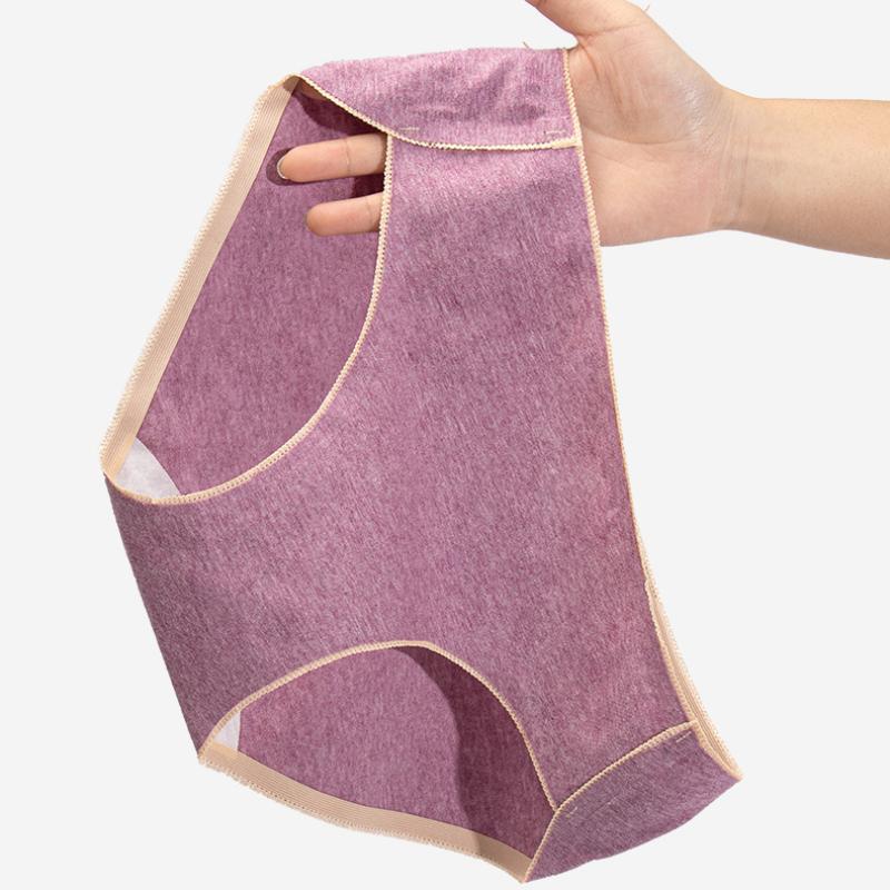 Женские тонкие бесшовные трусики-слипы средней посадки из хлопка с антибактериальной обработкой