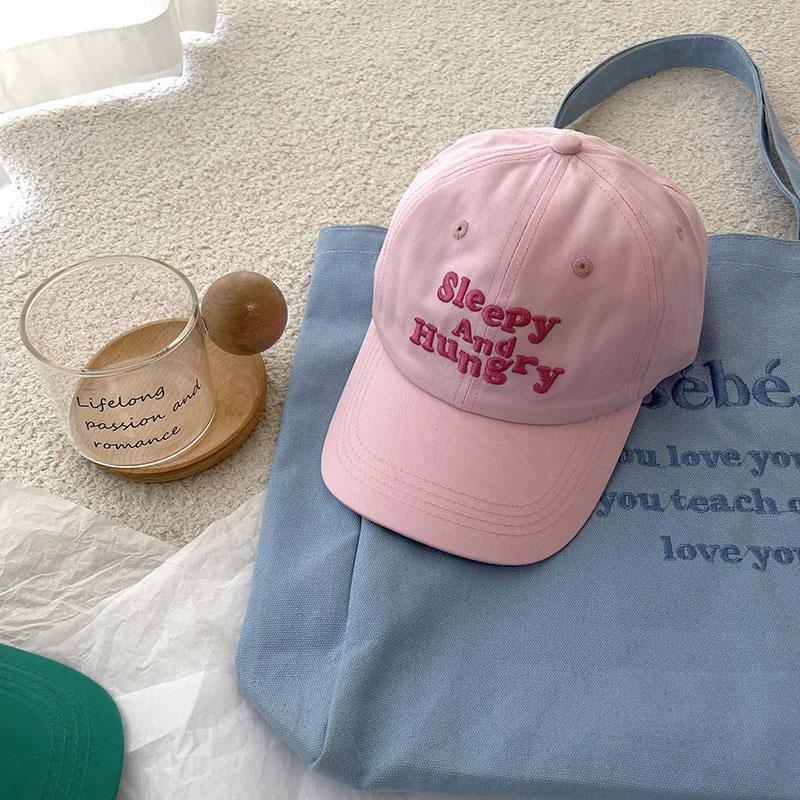 Colorful Embroidery Letters Baseball Cap For Women Instagram Style Korean Cotton Snapback Peaked Hat Summer Outdoor Female Girl Sunshade Hat