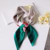 70cm Vintage Korean Style Silk Scarf: Versatile Faux Silk Neckerchief with Vintage Print for Women