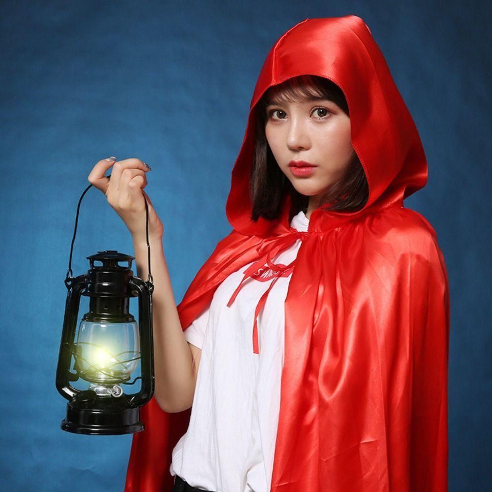 Mopping Halloween Cloak Solid Color Costume Cosplay Cape Reusable Witch's Cloak  Kid