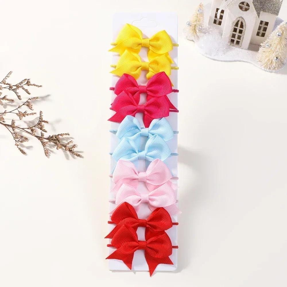 ДЕТСКИЕ БАНТЫ 10 шт. Банты Эластичные резинки для волос Резинки для волос Лента Хвостик Гросгрейн Аксессуары для волос Повязки на голову для детей