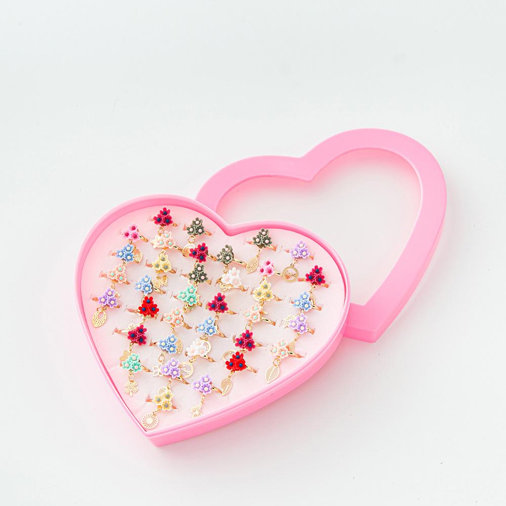 36 шт. мультяшное детское кольцо кольцо принцесса девушки зажим для захвата милое украшение для руки (с коробкой)