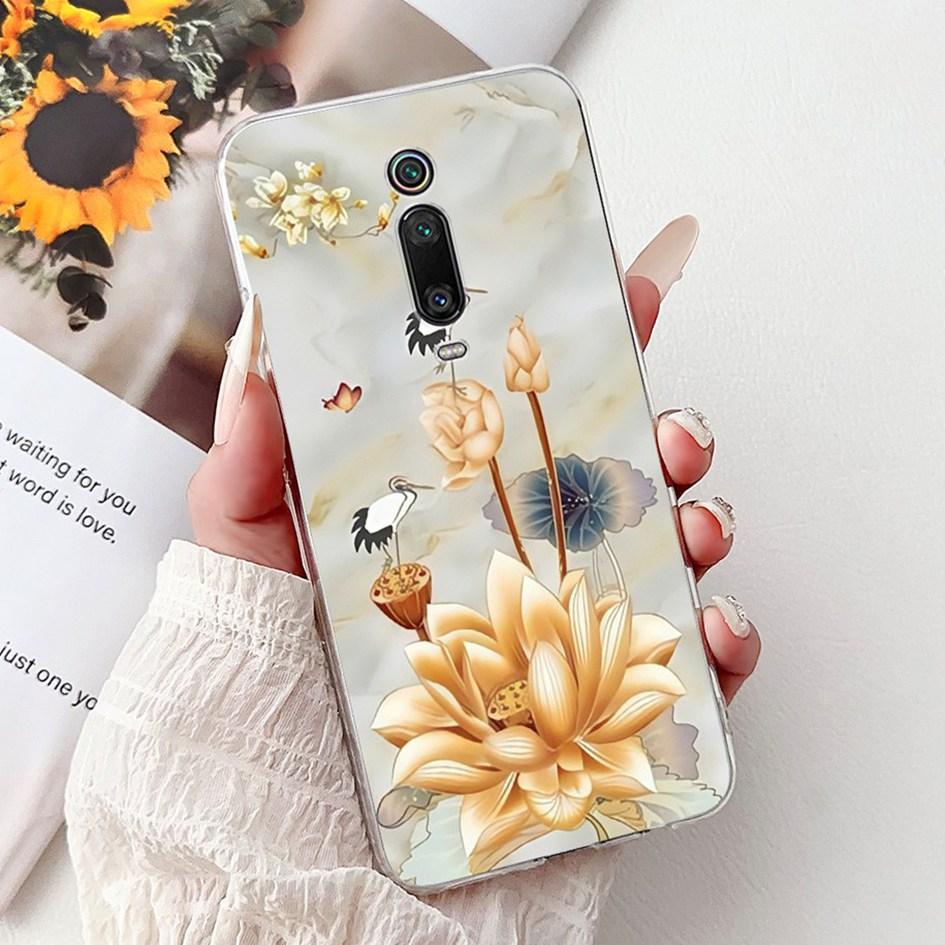 For Xiaomi Mi 9T Case Fashion Flower Shockproof Cover For Xiaomi Mi 9T Pro Redmi K20 Funda For RedmiK20 Pro Mi9T Silicone Bumper