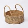 Wicker Round Basket|Cane Or Bamboo Basket|Tray Online|Cane Gift Hamper Basket,Wardrobe Basket|Bathroom Organizer Basket (Large,30.5 X 12.7 Cm),Beige
