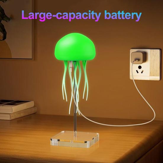 Floating Jellyfish Lamp Voice And Sound Activated Night Light USB Rechargeable Color Changing Ocean Mood Light for Bedroom Decor