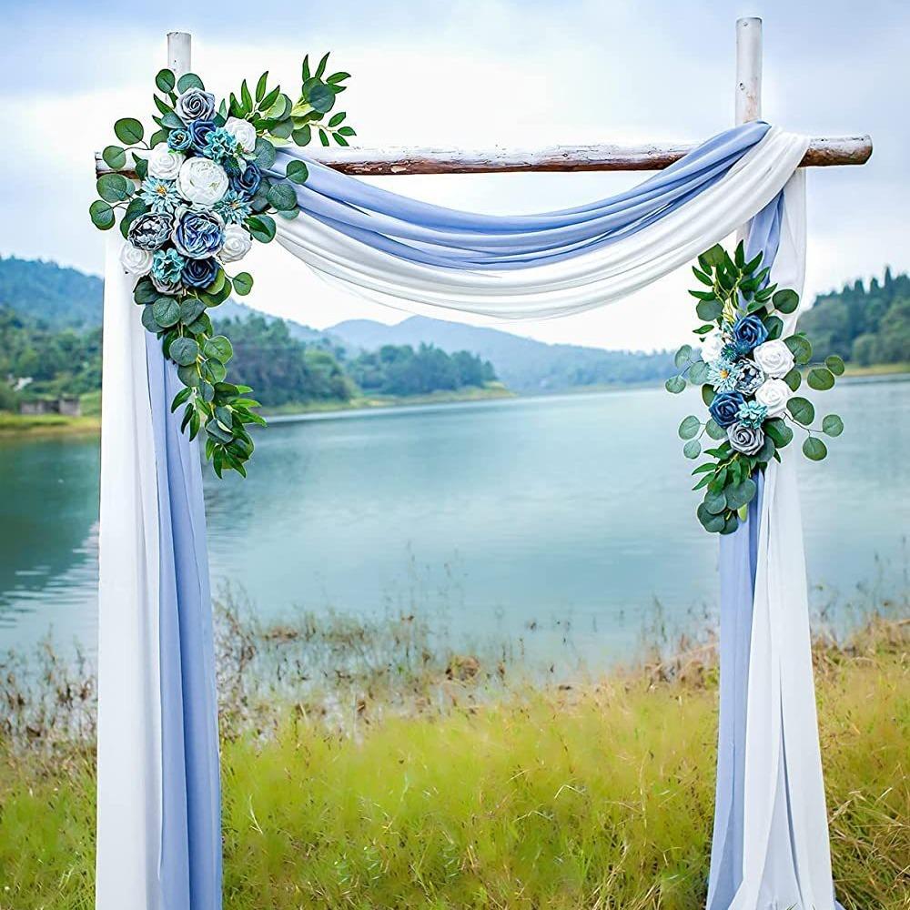 Свадебная композиция из трех частей, арка, цветочная зона приветствия, дверь, арка, банкетный стиль, обеденный стол, дверь, украшение, имитация цветка