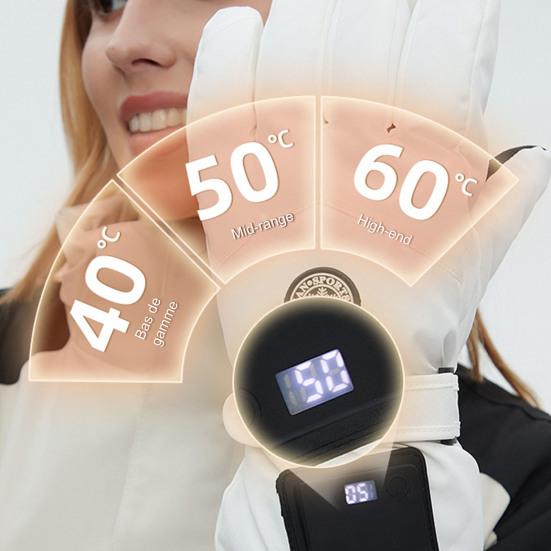 Зимние перчатки с подогревом для мужчин и женщин, электрические перчатки с подогревом с аккумулятором 1200 мАч, 3 уровня нагрева, перезаряжаемые перчатки с подогревом для катания на лыжах, велоспорта, зимних видов спорта