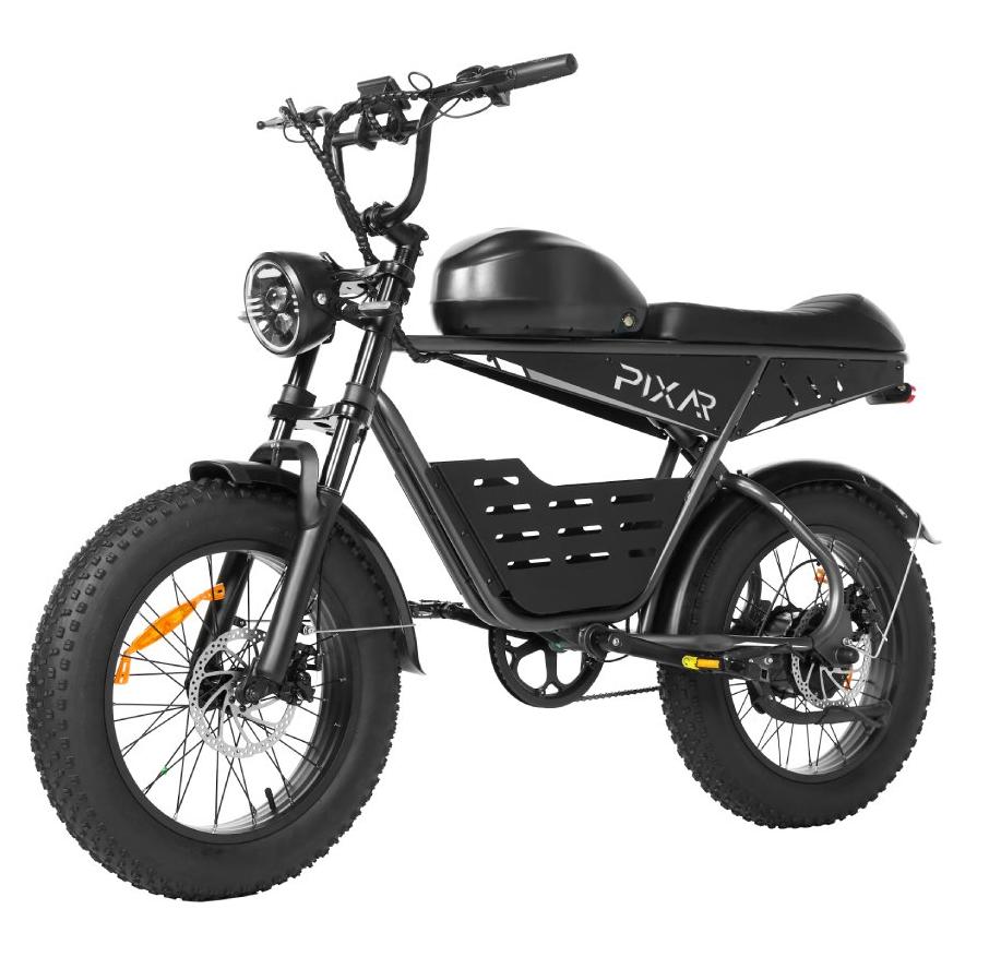 PIXAR Super -30AH Retro-style Long-Range Electric Bike 48V 30AH Battery 500W Motor 20 Inch Fat Tires All-Terrain E-Mountain Bike