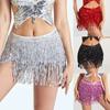 Dress Belly Dance Waist Chain 4-Layer Tassel Hip Scarf Shiny Latin Dance Hula Short Skirt Practice