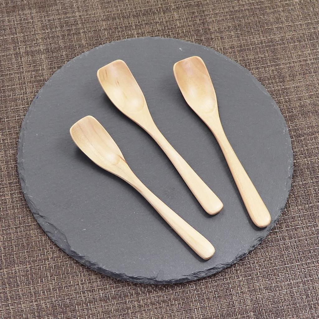 Osaka Choseido Wooden Coffee Set of Natural Wood Spoons, Small, 13.6cm Length, 3,