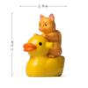 Милая Мини-Фигурка Кошки, Сидящей на Утке, Миниатюрная Ручная Работа, Фигурки, Ландшафтные Игрушки для Детей, Подарок, Украшение для Автомобиля, Дома, Сада