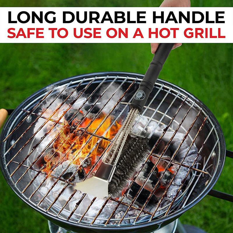 Bbq Grill Brush Scrubber Barbecue Cleaning Tool Stainless Steel Wire
