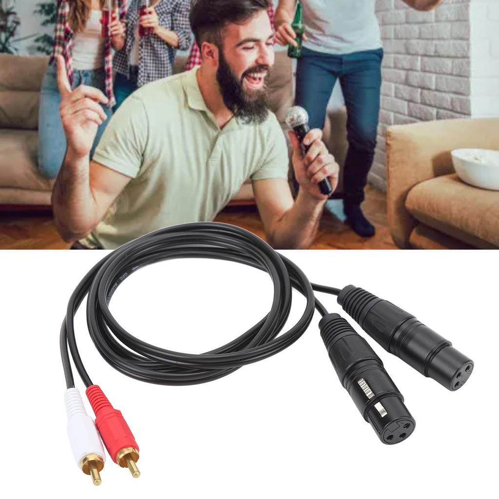Dual Male To Dual XLR Female Cable 1.5m OFC HiFi Dual XLR Female Adapter Microphone Cord for Amplifi