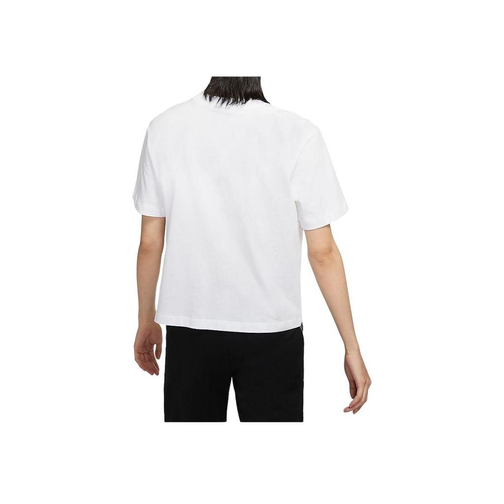 Nike Спортивная одежда Essentials Футболка с коротким рукавом с вышитым логотипом Женские топы Белые CT2588-100