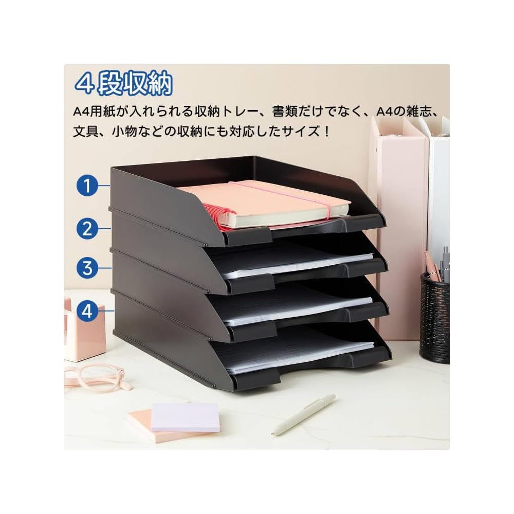 HeGeed Document Tray A4 Letter Case Desktop Storage Rack A4 Size Document Organizer Tray File