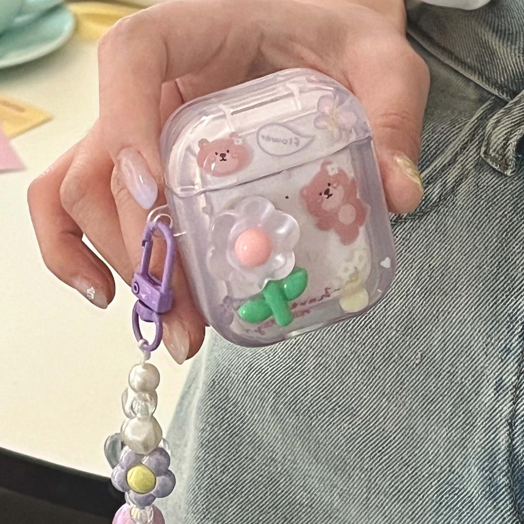 Релиф 3d цветок милый медведь бабочка Ins брелок мультфильм Imd чехол для наушников для Apple Airpod 1 2 Pro 3 2nd зарядное устройство Капа