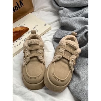 Зимние новые повседневные бархатные туфли на толстой подошве женские повседневные зимние ботинки 2668