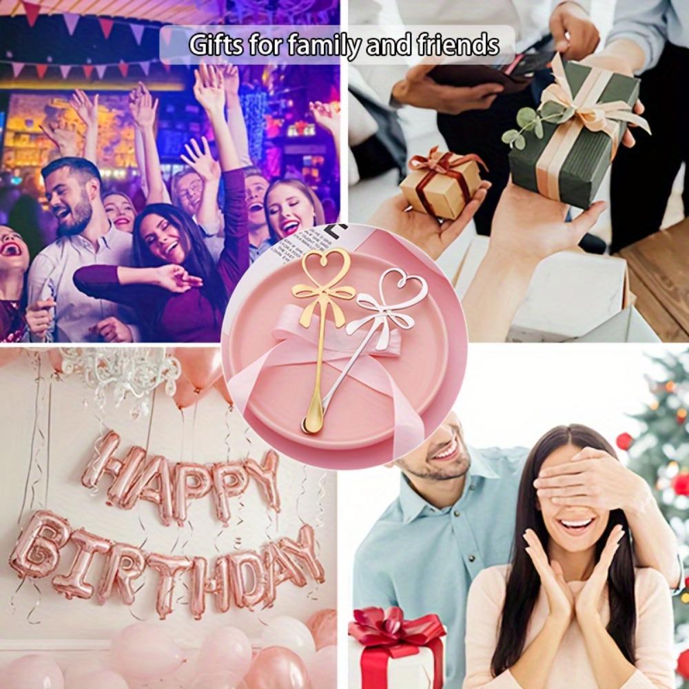 2 шт. Ложка для чашки с бантом в форме сердца, кофейная ложка с бабочкой в форме сердца, ложка для размешивания кофе из нержавеющей стали, ложки с бантом в форме сердца из нержавеющей стали