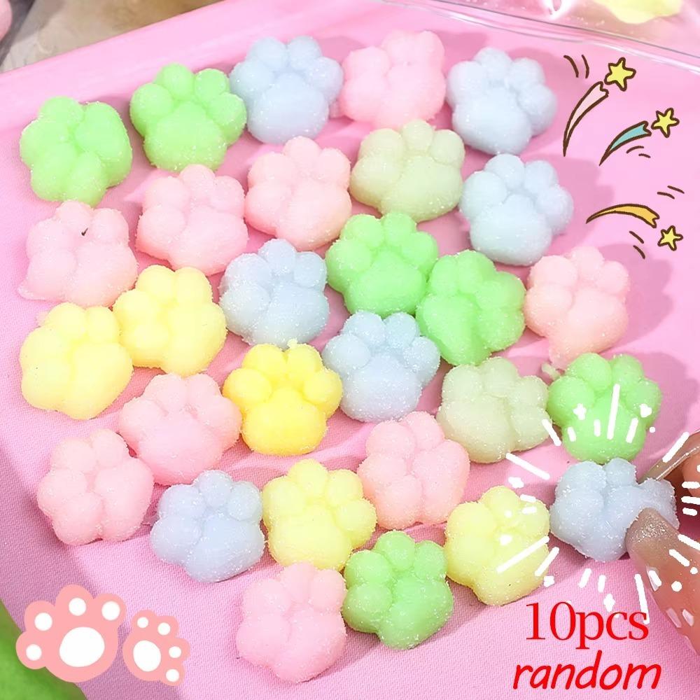 10pcs TPR Decompression Toy Stick-slip Cat's Paw Pinch Toy New Mini Cat's Paw Squeeze