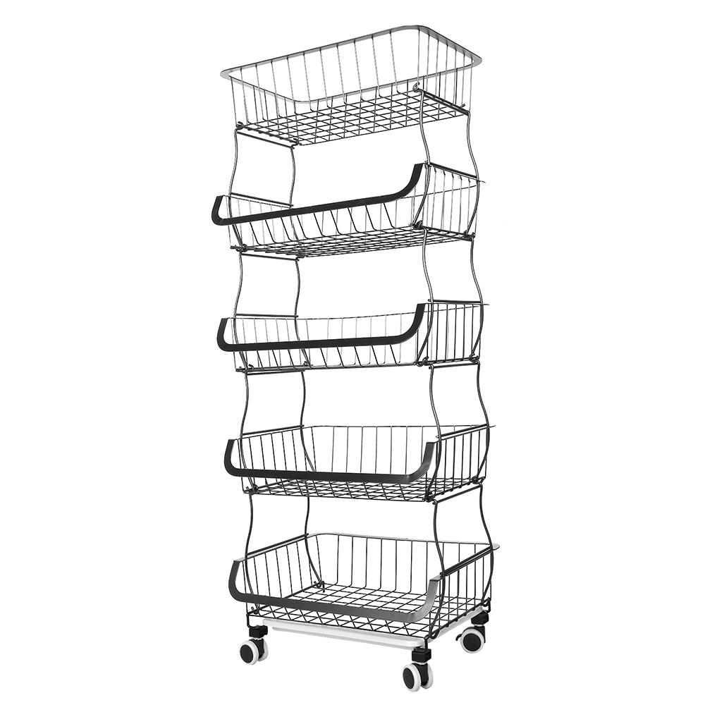 5-уровневые кухонные тележки на колесах из металла большой емкости для хранения фруктов и овощей, кладовая, хозяйственное помещение